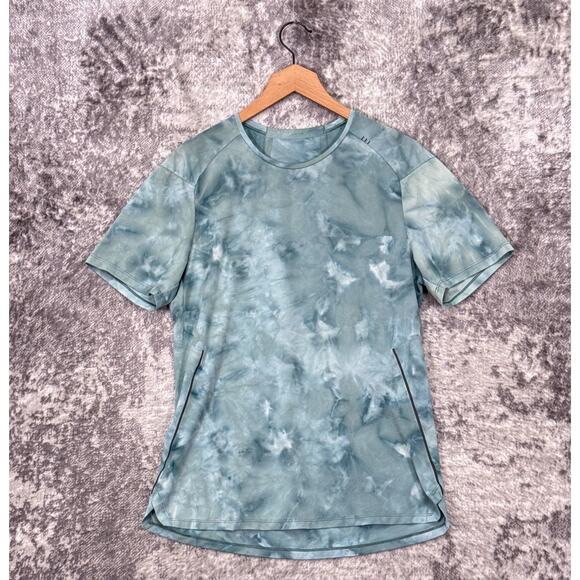 Lululemon Shirt Medium Mens Fast Free Gray Space Cloud Athletic Short Sleeve - Picture 1 of 7